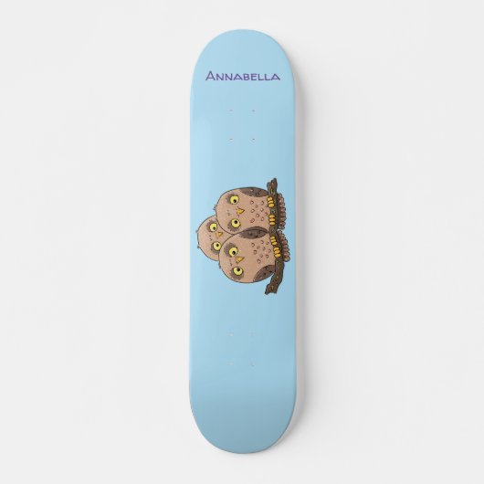 Skateboard Caricature en trio de chouette (Devant)
