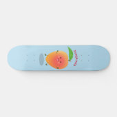 Skateboard Caricature jaune mangue mignonne (Horz)
