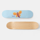 Skateboard Caricature joli papillon orange (Horz)