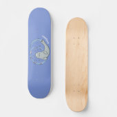 Skateboard Caricature joyeux de phoque et de poisson bleu (Recto)