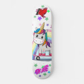 Skateboard Caricature mignon unique licorne (Recto)