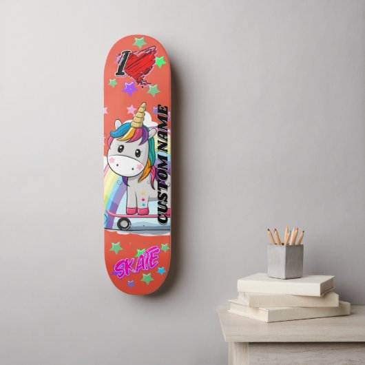 Skateboard Caricature mignon unique monocoque (Art mural)