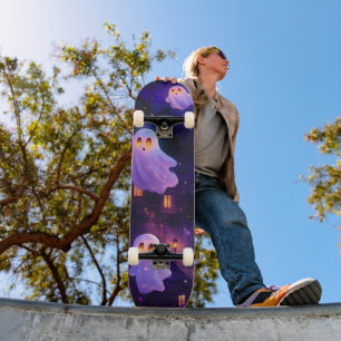 Skateboard Caricature mignonne Halloween Fantômes de vol de m