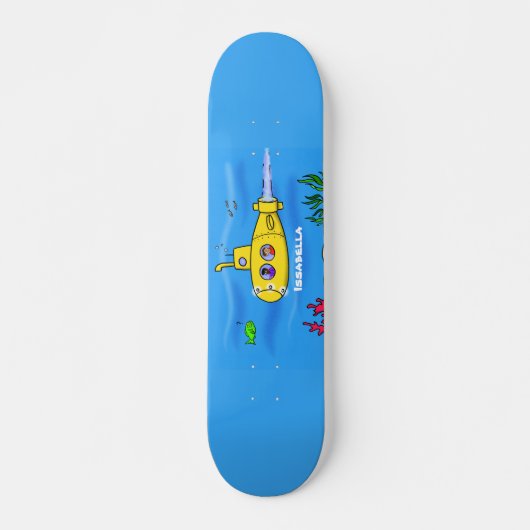 Skateboard Caricature sous-marine joyeuse (Devant)