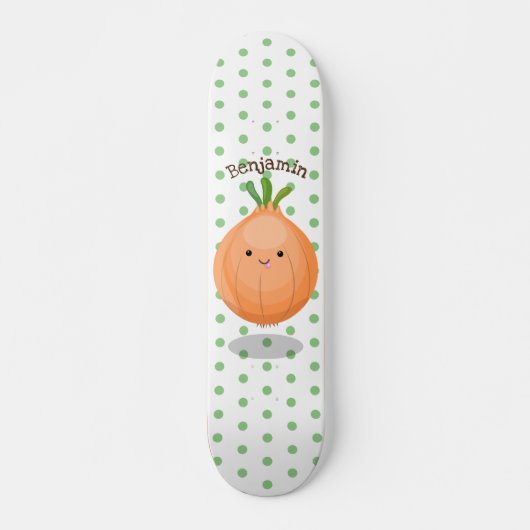 Skateboard Caricature vert oignon brun joli (Devant)