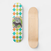 Skateboard Carlin amusant ; Motif de Jacquard coloré (Recto)