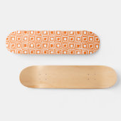 Skateboard Carré rétro - Blanc sur Orange (Horz)