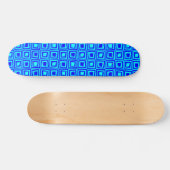 Skateboard Carré rétro - Bleu sur Cyan (Horz)