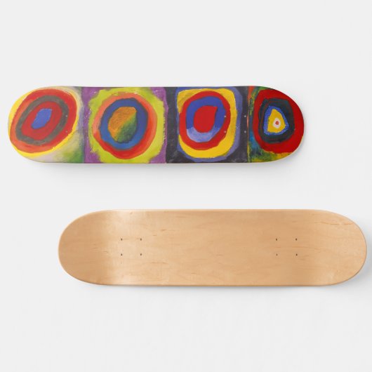 Skateboard Carré w Cercles concentrés 1 | Kandinsky | (Horz)