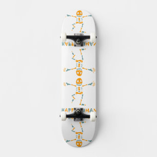 Skateboard Carreau céramique de squelette humain heureux