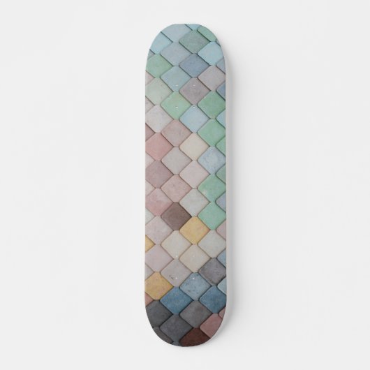 Skateboard Carreaux colorés Motif (Devant)