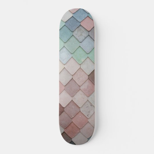 Skateboard Carreaux multicolores (Recto)