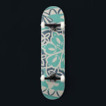 Skateboard Carrelage Batik Bleu I<br><div class="desc">Floral</div>