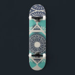Skateboard Carrelage bleu Batik II<br><div class="desc">Floral</div>