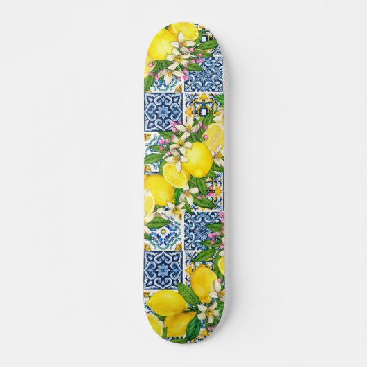 Skateboard Carrelage méditerranéen clair Sicilien Citrus Lemo (Devant)