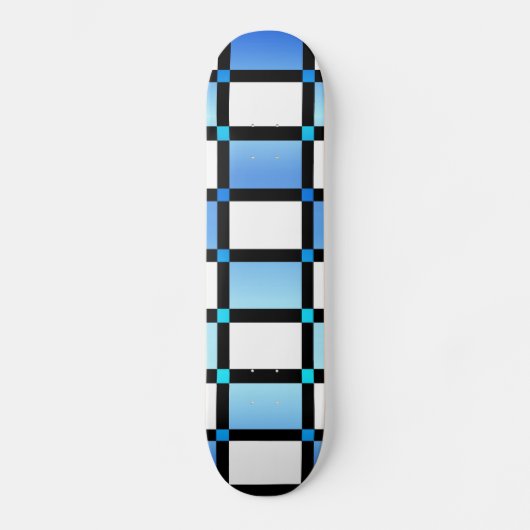 Skateboard Carrelage moderne Carré Bleu Et Noir (Recto)