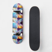 Skateboard Carrés brillants (Recto)