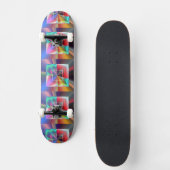 Skateboard Carrés brillants (Recto)
