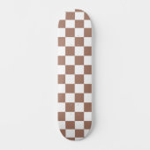 Skateboard Carrés Checker mocha brun blanc géométrique rétro (Recto)