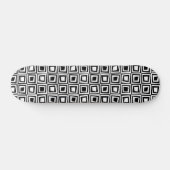 Skateboard Carrés Rétro - Blanc sur Noir (Horz)
