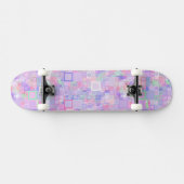 Skateboard Carrés roses et violets (Horz)