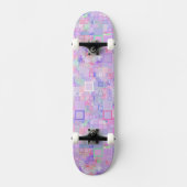 Skateboard Carrés roses et violets (Recto)