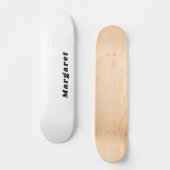 Skateboard Carte à roulettes blanche avec votre nom en style (Recto)
