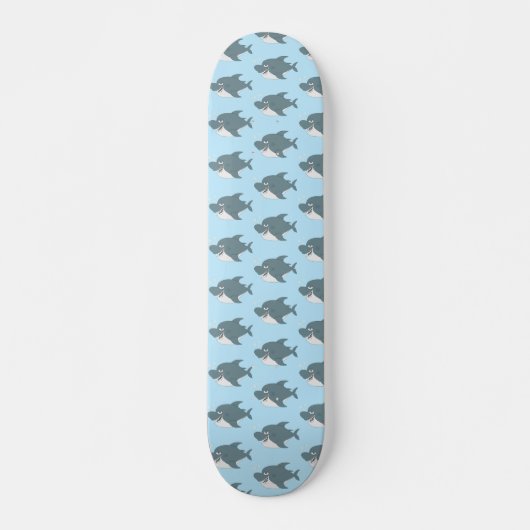 Skateboard Carte à roulettes bleu Shark Design (Devant)