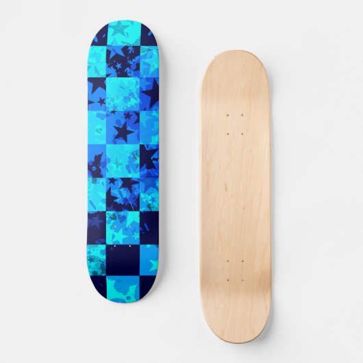 Skateboard Carte à roulettes Blue Star Checker (Recto)