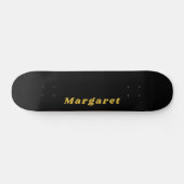 Skateboard Carte à roulettes noire avec votre nom en style (Horz)
