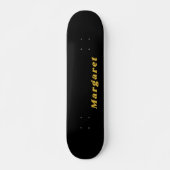 Skateboard Carte à roulettes noire avec votre nom en style (Devant)