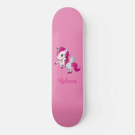 Skateboard Carte à roulettes personnalisée Sparkly Pink Unico (Recto)