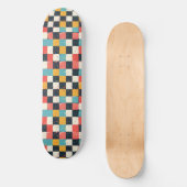 Skateboard Carte à roulettes unique Retro Y2K Checker Design (Recto)
