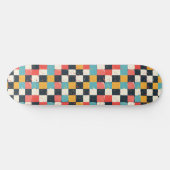 Skateboard Carte à roulettes unique Retro Y2K Checker Design (Horz)