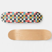 Skateboard Carte à roulettes unique Retro Y2K Checker Design (Horz)