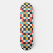 Skateboard Carte à roulettes unique Retro Y2K Checker Design (Recto)