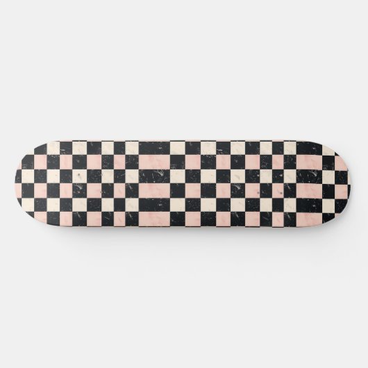 Skateboard Carte à roulettes unique Retro Y2K Checker Design (Horz)
