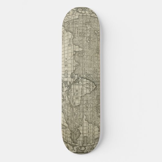 Skateboard Carte antique du monde par SebastiAn Münster circa (Recto)