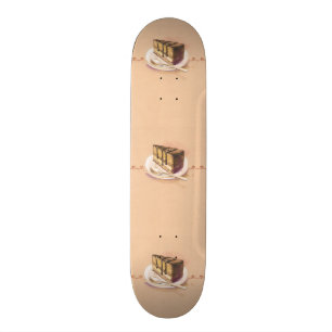 Skateboard Carte avec le gâteau peint d'aquarelle