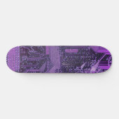 Skateboard Carte Cyber Circuit Purple Tech Art Electronique (Horz)