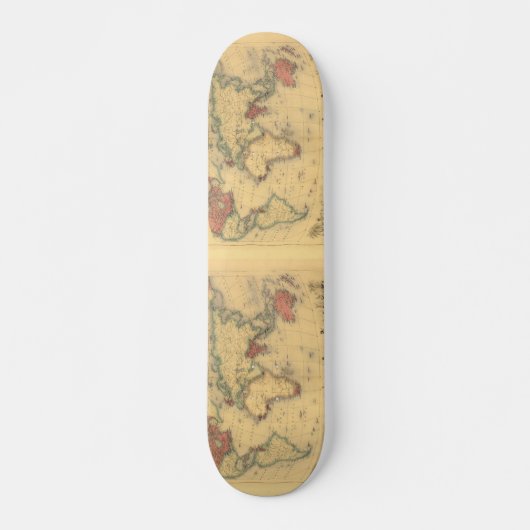 Skateboard carte de 1850's d'Empire Britannique dans le monde (Devant)