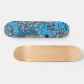 Skateboard Carte de circuit Geek d'ordinateur bleu (Horz)
