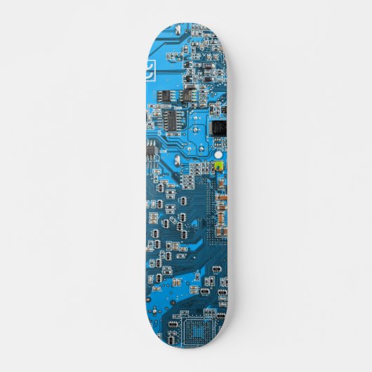 Skateboard Carte de circuit Geek d'ordinateur bleu (Devant)