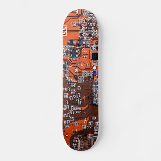 Skateboard Carte de circuit Geek d'ordinateur Orange (Recto)