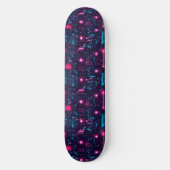 Skateboard Carte de circuit rétro futuriste (Recto)