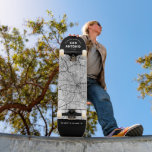 Skateboard Carte de la ville de San Antonio Skate<br><div class="desc">Une carte unique de la belle ville de San Antonio. Ce skateboard présente une carte de la ville à l'intérieur d'une frontière noire en haut et en bas. Une façon amusante de représenter la ville que vous aimez et habitez!</div>