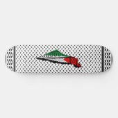 Skateboard Carte de Palestine avec drapeau et Motif Keffiyeg (Horz)