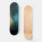 Skateboard Carte de skate marine Blue Gold Nebula (Recto)
