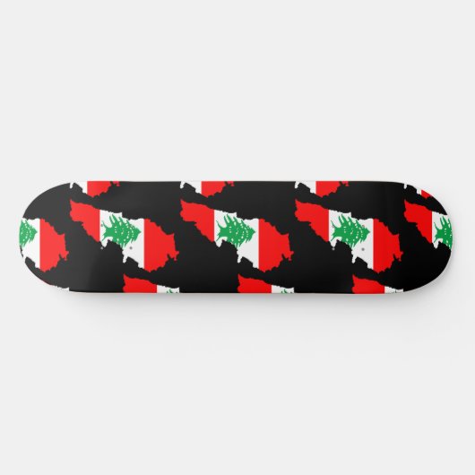 Skateboard Carte du Liban avec drapeau (Horz)