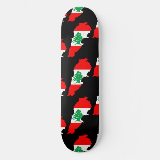 Skateboard Carte du Liban avec drapeau (Recto)